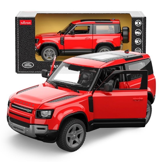 Imagine MASINUTA METALICA LAND ROVER DEFENDER 90 ROSU SCARA 1 LA 24