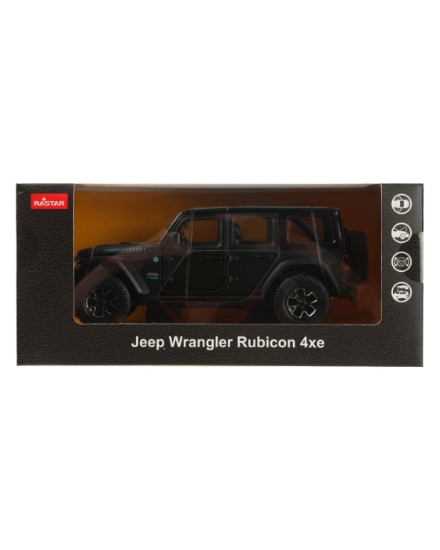 Imagine MASINUTA METALICA JEEP WRANGLER RUBICON 4XE NEGRU SCARA 1 LA 24