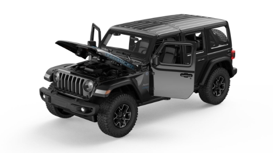 Imagine MASINUTA METALICA JEEP WRANGLER RUBICON 4XE NEGRU SCARA 1 LA 24