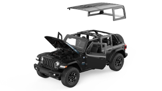 Imagine MASINUTA METALICA JEEP WRANGLER RUBICON 4XE NEGRU SCARA 1 LA 24