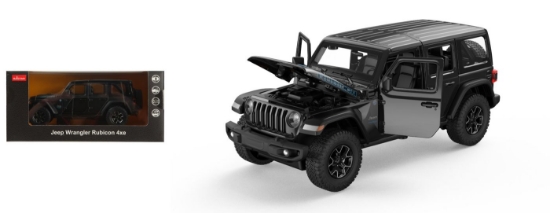 Imagine MASINUTA METALICA JEEP WRANGLER RUBICON 4XE NEGRU SCARA 1 LA 24