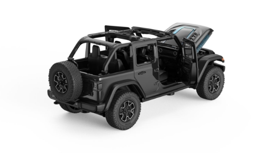 Imagine MASINUTA METALICA JEEP WRANGLER RUBICON 4XE NEGRU CU SCARA 1 LA 32