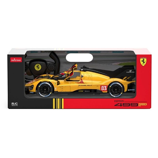 Imagine MASINA CU TELECOMANDA FERRARI 499P N83 GALBEN SCARA 1 LA 14