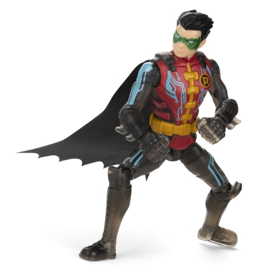 Imagine FIGURINA ROBIN CU COSTUM TECH SI ARTICULATA 10CM CU 3 ACCESORII SURPRIZA