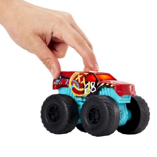 Imagine Hot Wheels Monster Truck Roarin Wreckers Demo Derby cu funcții și sunete scara 1:43