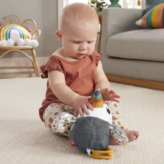 Imagine Fisher Price Jucărie Tucan de pluș – aventură tropicală pentru bebeluși zâmbitori!
