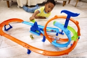 Imagine HOT WHEELS STUNT TRACKS PISTA CICLON DE LANSAREA RAPIDA CU MASINUTA INCLUSA