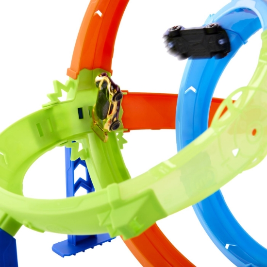 Imagine HOT WHEELS STUNT TRACKS PISTA CICLON DE LANSAREA RAPIDA CU MASINUTA INCLUSA