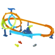 Imagine HOT WHEELS STUNT TRACKS PISTA CICLON DE LANSAREA RAPIDA CU MASINUTA INCLUSA
