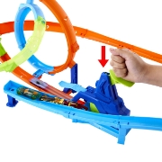 Imagine HOT WHEELS STUNT TRACKS PISTA CICLON DE LANSAREA RAPIDA CU MASINUTA INCLUSA