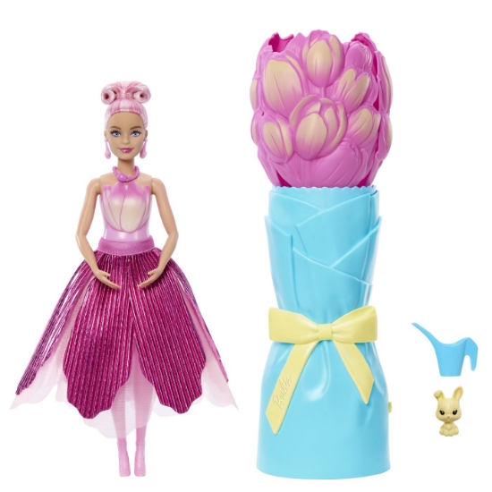 Imagine BARBIE PETAL POP SET PAPUSA BARBIE LALEA ROZ SI ACCESORII