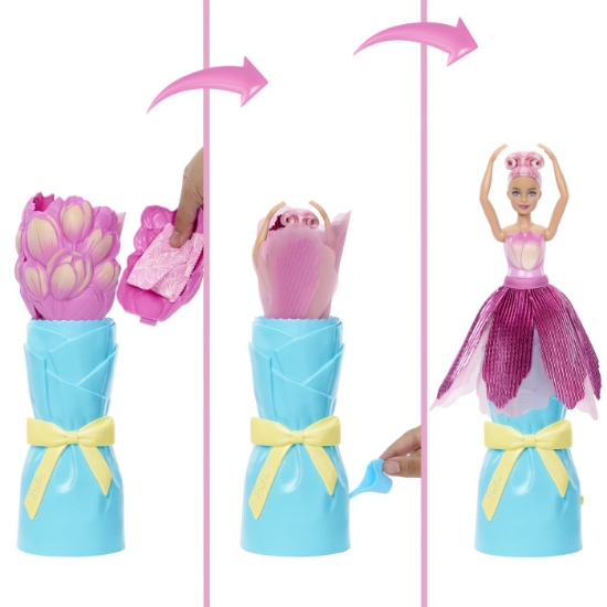 Imagine BARBIE PETAL POP SET PAPUSA BARBIE LALEA ROZ SI ACCESORII