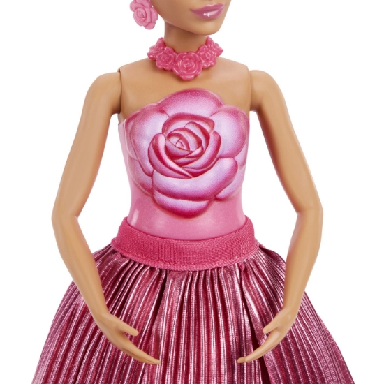 Imagine BARBIE PETAL POP SET PAPUSA BARBIE TRANDAFIR ROSU SI ACCESORII