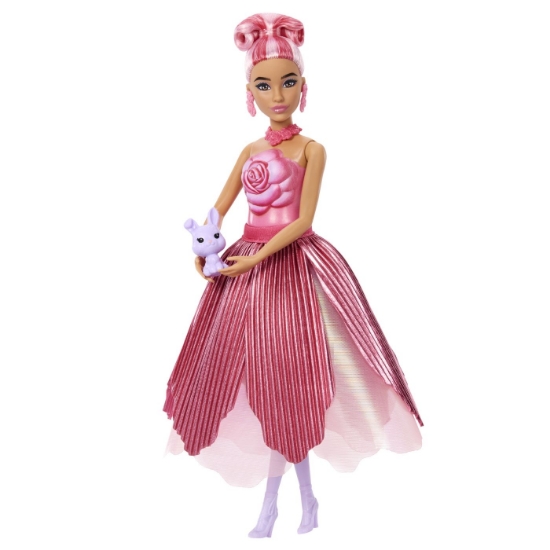 Imagine BARBIE PETAL POP SET PAPUSA BARBIE TRANDAFIR ROSU SI ACCESORII