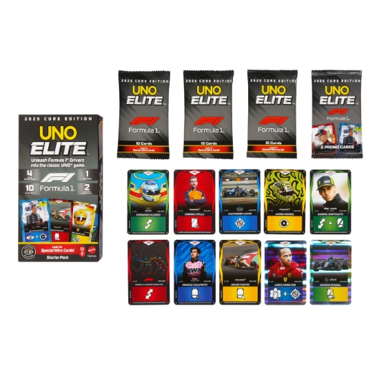 Imagine JOC DE CARTI UNO ELITE FORMULA 1 2025 CORE EDITION