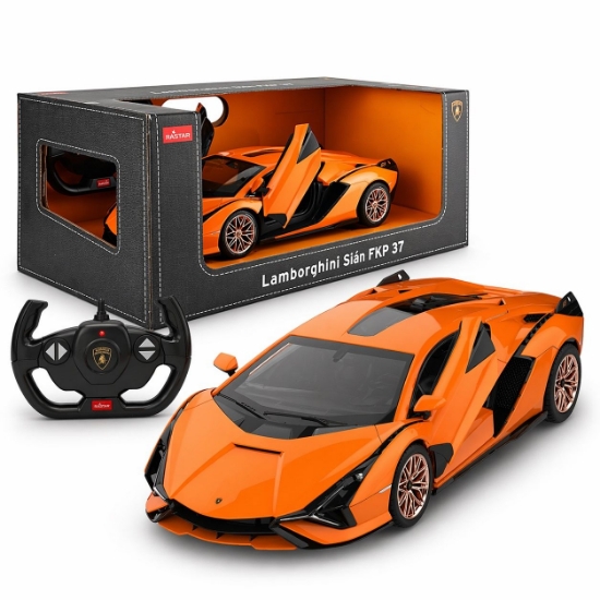 Imagine MASINA CU TELECOMANDA LAMBORGHINI SIAN PORTOCALIU CU SCARA 1 LA 14
