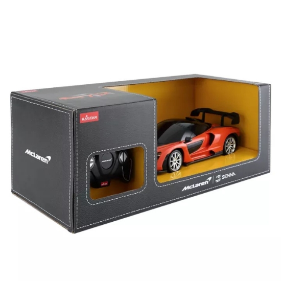 Imagine MASINA CU TELECOMANDA McLAREN SENNA PORTOCALIU CU SCARA 1 LA 18