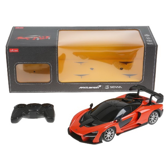 Imagine MASINA CU TELECOMANDA McLAREN SENNA PORTOCALIU CU SCARA 1 LA 18