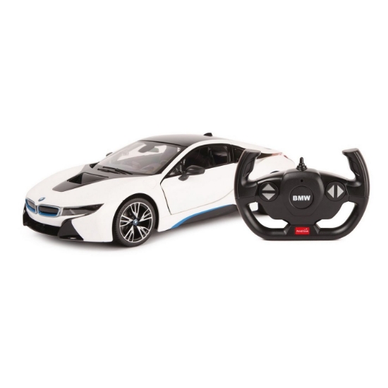 Imagine Mașină cu telecomandă BMW i8 alb, scară 1:14