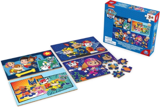 Imagine Patrula cățelușilor Puzzle 4in1 din lemn