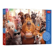 Imagine PUZZLE TREFL 200 CAPIBARA SI TORT DE ZIUA DE NASTERE