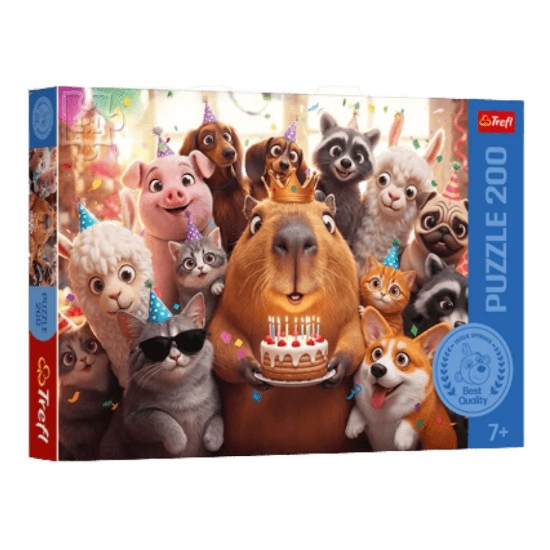 Imagine PUZZLE TREFL 200 CAPIBARA SI TORT DE ZIUA DE NASTERE