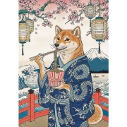Imagine PUZZLE TREFL 500 PREMIUM PLUS PETS AS ART MEDITATIA CU PASTE A LUI SHIBA 