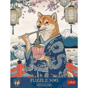Imagine PUZZLE TREFL 500 PREMIUM PLUS PETS AS ART MEDITATIA CU PASTE A LUI SHIBA 