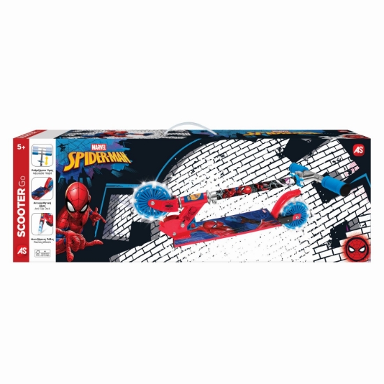 Imagine TROTINETA CU 2 ROTI LUMINOASE SPIDERMAN  