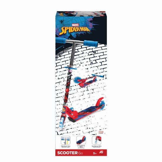 Imagine TROTINETA CU 2 ROTI LUMINOASE SPIDERMAN  