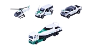 Imagine MAJORETTE SET 4 MASINUTE DE POLITIE DUBAI METALICE MERCEDES AMG 7.5CM