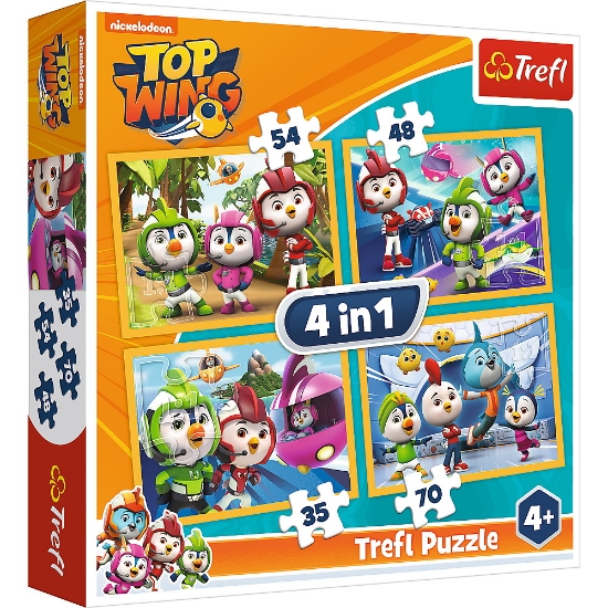 Imagine  PUZZLE TREFL 4IN1 ECHIPA TOP WING IN ACTIUNE
