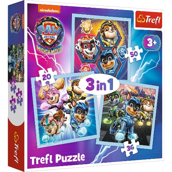 Imagine PUZZLE TREFL 3IN1 PATRULA CATELUSILOR PUTEREA CATEILOR