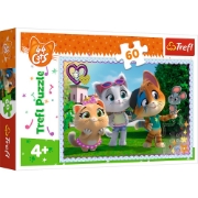Imagine PUZZLE TREFL 60 44 PISICI JOCUL PISICILOR