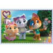 Imagine PUZZLE TREFL 60 44 PISICI JOCUL PISICILOR