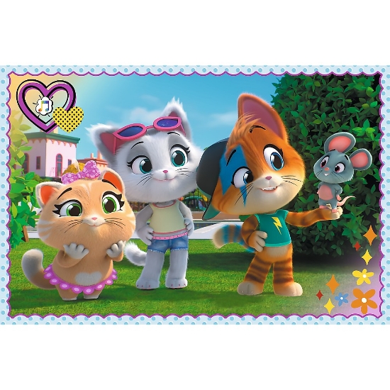 Imagine PUZZLE TREFL 60 44 PISICI JOCUL PISICILOR