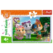 Imagine PUZZLE TREFL 60 44 PISICI JOCUL PISICILOR