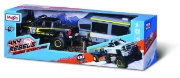 Imagine MAISTO MASINUTA METALICA 4X4 REBELS RUGGED ADVENTURES CU REMORCA NEGRU 