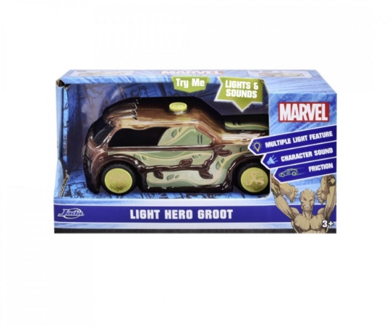 Imagine Jada Marvel mașinuța Light Hero Groot cu sunete și lumini scara 1:32