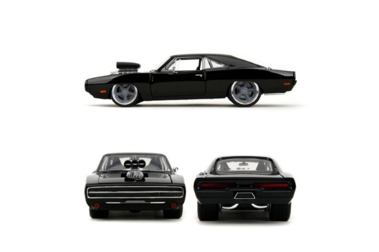 Imagine JADA FAST AND FURIOUS MASINUTA METALICA DODGE CHARGER 1970 NEGRU SCARA 1 LA 24