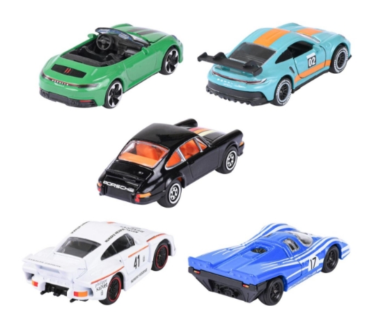 Imagine MAJORETTE SET 5 MASINUTE METALICE PORSCHE 2 MODELE EXCLUSIVE SCARA 1 LA 64