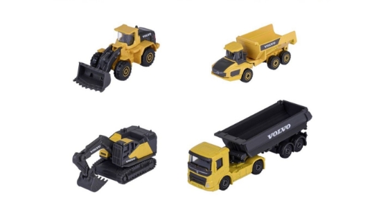 Imagine MAJORETTE SET 4 UTILAJE METALICE VOLVO CONSTRUCTION 7.5CM