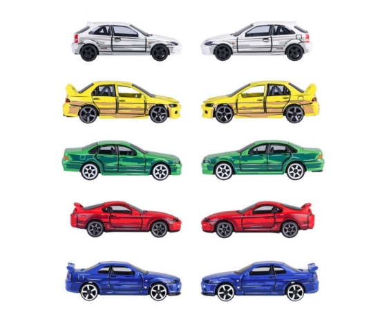 Imagine MAJORETTE SET 5 MASINUTE METALICE JDM LEGENDS PREMIUM ANIME SCARA 1 LA 64