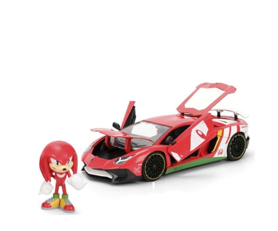 Imagine JADA SONIC ARICIUL SET FIGURINA SONIC SI MASINUTA METALICA LAMBORGHINI AVENTADOR SV SCARA 1 LA 24