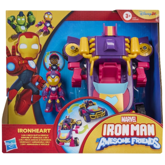 Imagine MARVEL IRON MAN SI PRIETENII SAI UIMITORI SET VEHICUL 2 IN 1 SI FIGURINA IRON HEART