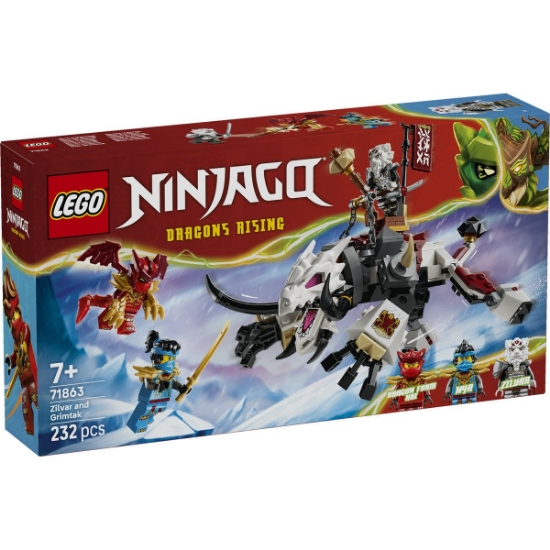 Imagine LEGO NINJAGO ZILVAR SI MONSTRUL DRAGON GRIMTAK 71863