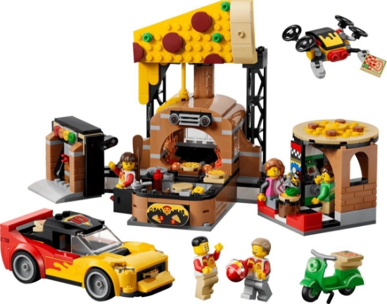 Imagine LEGO CITY EXPERIENA LIVRARII DE PIZZA CU VEHICULE 60496