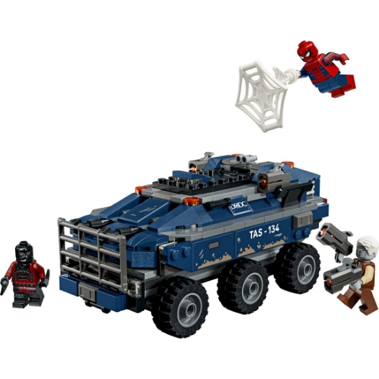 Imagine LEGO MARVEL SPIDERMAN URMARIRE CU OMUL PAIANJEN SI MASINA INCHISORII 76349
