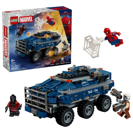Imagine LEGO MARVEL SPIDERMAN URMARIRE CU OMUL PAIANJEN SI MASINA INCHISORII 76349