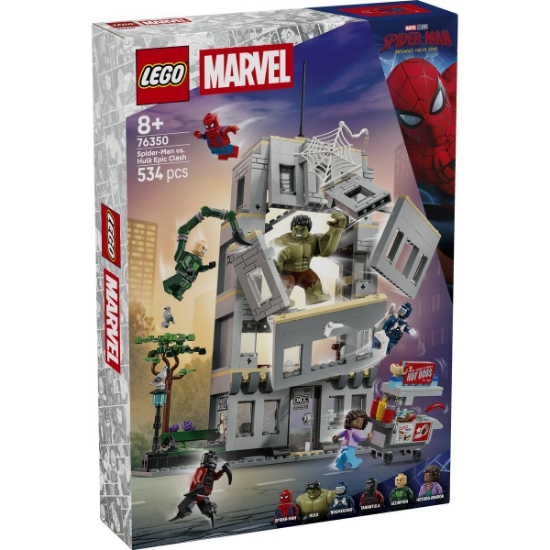 Imagine LEGO MARVEL SPIDERMAN CONFRUNTAREA MEMORABILA DINTRE OMUL PAIANJEN SI HULK 76350